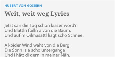 weit weg lyrics